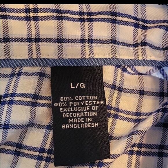 Champs Men's plaid long sleeve button down size Large - Picture 5 of 5